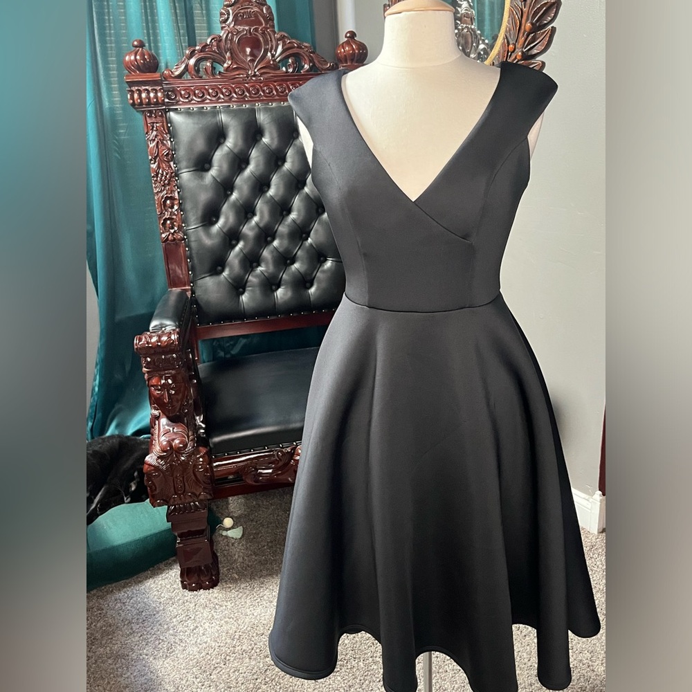 Black a-line midi dress